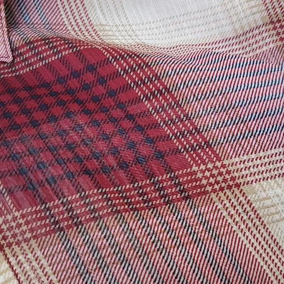 Band of Gypsies Plaid Button Down Shirt - Red and Cream - Picture 9 of 9